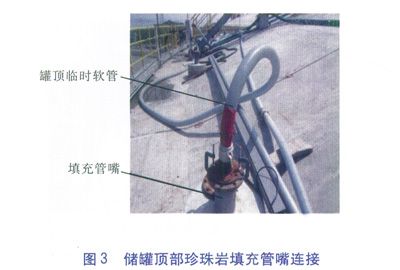 LNG儲(chǔ)罐現(xiàn)場(chǎng)珍珠巖膨脹填充